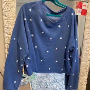 WILDFOX star print cropped pullover
